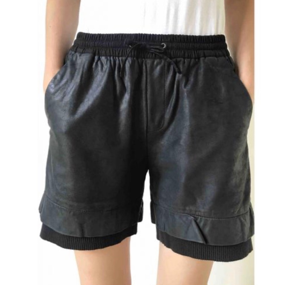 Cut25 leather shorts